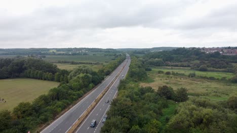 Aerial-Static-View-Of-A2-Dual-Carriageway-In-Canterbury