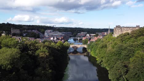 Aerial-Drone-Shot-of-River-Wear-Bridges-in-Durham-City-Centre-near-Durham-Castle-and-Cathedral