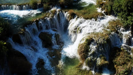 Picturesque-Skradinski-Buk-Waterfall-During-Summer-In-Krka-National-Park,-Croatia