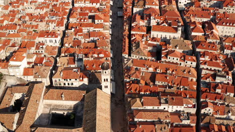 Flying-Over-The-Old-Town-Of-Dubrovnik-In-Croatia---drone-shot