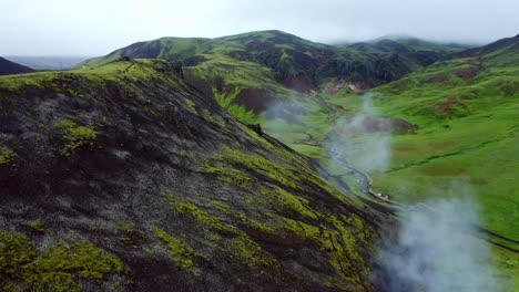 Steam-Coming-From-The-Smoke-River-Valley-Of-Reykjadalur-In-South-Iceland