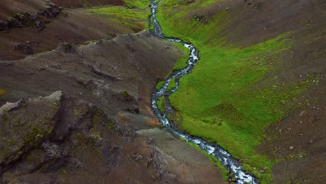 Narrow-Thermal-River-On-The-Valley-Of-Reykjadalur-Near-Reykjavik-In-South-Iceland