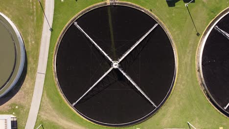 Circular-pool-at-water-purification-system-in-Buenos-Aires,-Argentina