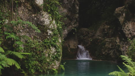 Balneario-Mata-de-Maiz-Natural-Pool-Flowing-From-Crag-Polo-Mountains-In-Barahona-Province,-Dominican-Republic