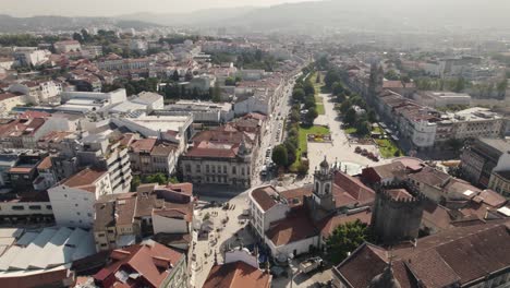 Aerial-cityscape-of-Braga-Portugal-city-from-the-republic-square