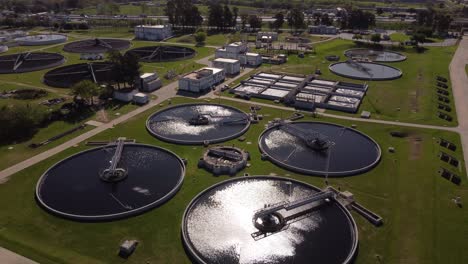 Huge-water-purification-plant-in-Buenos-Aires,-Argentina