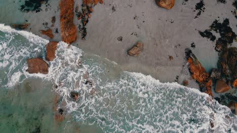 Aerial-top-view-drone-shot-of-blue-ocean
