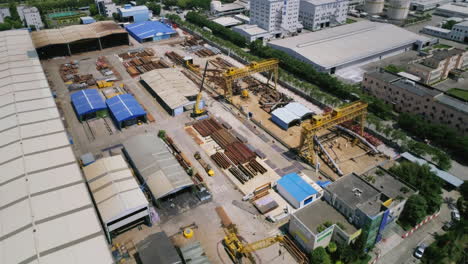 Aerial-View-Of-Manufacturing-Plant-And-Construction-Factory-In-China