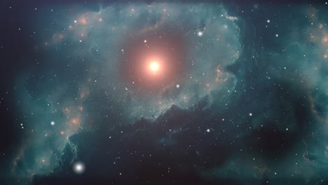 4k-Universum,-Das-Durch-Helle-Sterne-Mit-Nebelwolken-Im-Vordergrund-Im-Weltraum-Fliegt