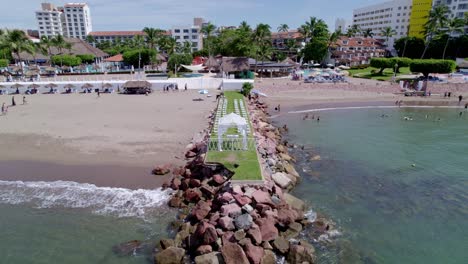 Dronie-boardwalk-from-the-beach-in-Puerto-Vallarta
