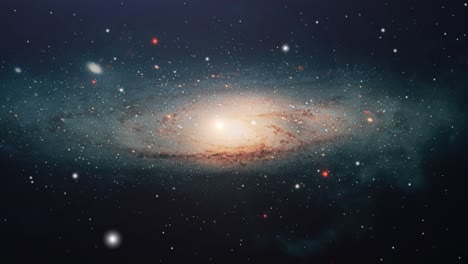 Universum,-Eine-Galaxie-Und-Schwebende-Sterne