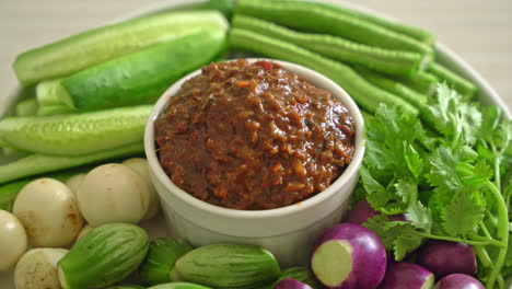 Fermented-Fish-Chili-Paste-with-Fresh-Vegetables---Healthy-food-style