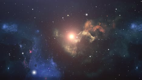 4k-Universum,-Sternenstaub-Und-Nebelwolken,-Die-Sich-Im-Weltraum-Bewegen