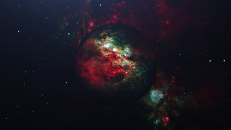 4k-Planeten-Mit-Nebel-Bewölkt-Hintergrund-Im-Universum