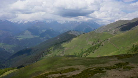 Wide-cinematic-drone-shot-of-the-Caucasus-mountains-in-Tusheti-Georgia