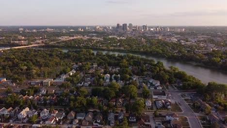 Aerial-Shot-Winnipeg-Sunset-Skyline