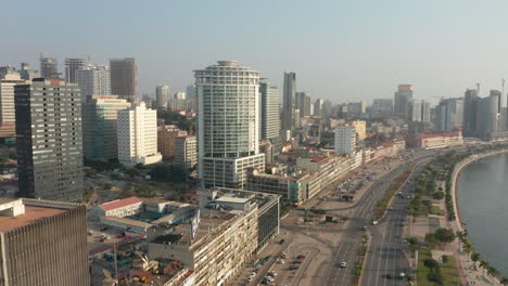 Traveling-front,-downtown-city-of-Luanda,-Angola,-Africa-today-4