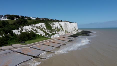 4K-drone-video-of-white-cliffs-with-the-sunny-blue-sky