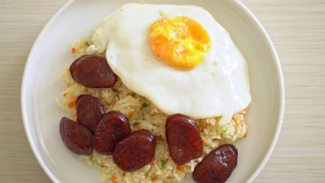fried-rice-with-fried-egg-and-Chinese-sausage---Homemade-food-in-Asian-style