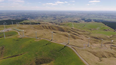 Dormant-twin-blade-wind-turbines-fly-over