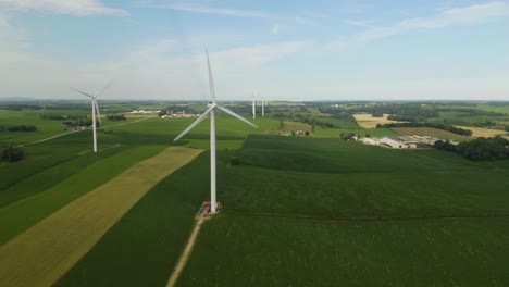 Incredible-Aerial-View-of-Wind-Turbine-with-Large-Rotors-Produces-Wind-Energy