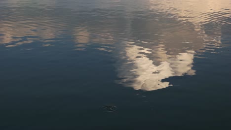 4k-Nahaufnahme-Reflexion-Von-Wolken-Auf-Der-Wasseroberfläche