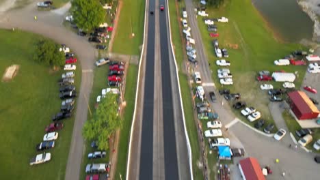 Top-down-shot-of-drag-racing-competition