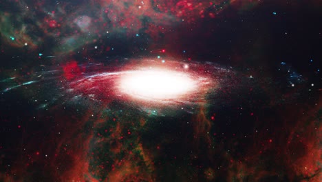 Eine-Rotierende-Galaxie-Mit-Einem-Nebel-Im-Vordergrund
