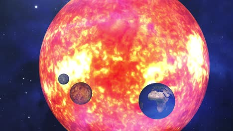 4k-Sonnensystem-Innersten-Vier-Planeten