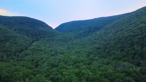 Aerial-drone-video-footage-of-the-Appalachian-mountains-before-sunset-during-warm-summer-afternoons