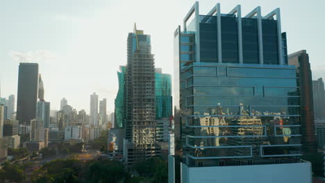 Sun-Shining-Through-Contemporary-Buildings-In-Downtown-Panama-City-In-Panama