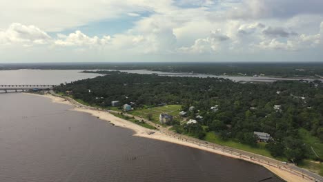 Aerial-View-of-Milo's-Point-in-Ocean-Springs,-Mississippi