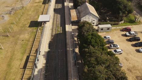 Aerial-flyover-empty-train-station-in-Buenos-Aires-during-covid-19-pandemic-lock-down
