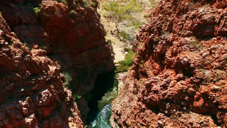 Top-View-Of-The-Red-Rocky-Gorge-Of-Simpsons-Gap-In-Northern-Territory-Of-Australia