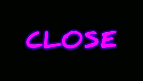 Animation-Neon-text-Close-on-black-background