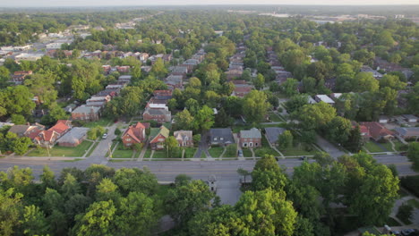 Aerial-of-nice-neighborhood-in-Clayton-in-St