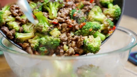 Stir-fry-beef-and-broccoli-steaming,-fresh-and-ready-to-eat