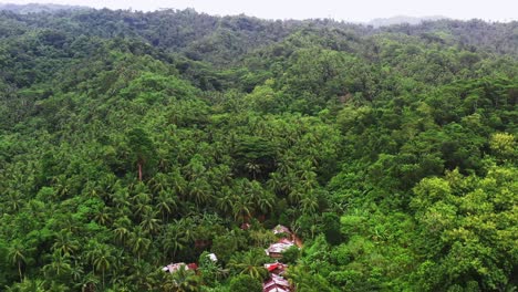 Dichte-Bewaldete-Berge-In-Einem-Kleinen-Dorf-In-Der-Nähe-Der-Gemeinde-Saint-Bernard-In-South-Leyte,-Philippinen