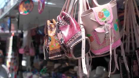 Hispanic-hand-made-bag-hanging-at-open-market