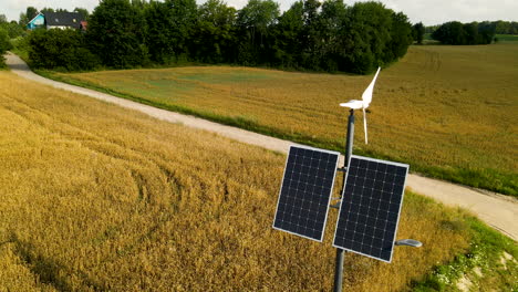 Growing-Crops-On-Huge-Farmland-With-Solar-Panels-In-Pole-Nea-Village-Of-Czeczewo,-Poland