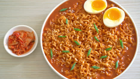 Ramyeon-or-Korean-instant-noodles-with-egg---Korean-food-style