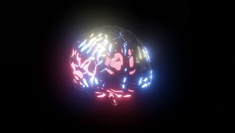 Animated-artificial-glowing-brain-on-black-background