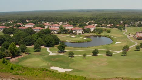 Aerial-of-upscale-private-country-club-in-USA
