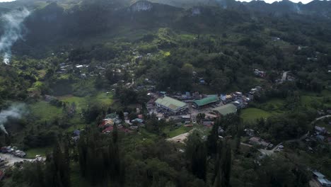 Aerial-of-Mantalongon-Public-Market-building-in-rural-Cebu,-Philippines