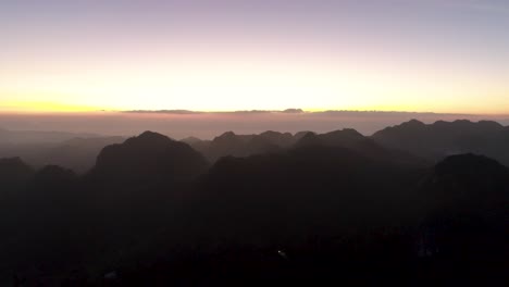 Silhouette-of-mountain-landscape-of-Cebu-island-in-Philippines-during-sunset