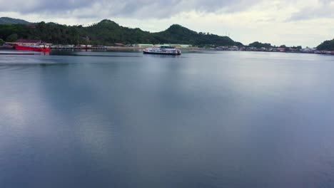 Calm-Blue-Waters-With-Ferry-Ship-Cruising