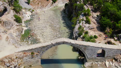 rone-view-of-the-Ottoman-Kadiut-bridge-and-the-Banjat-e-Benjës-hot-springs-,-which-have-become-one-of-the-most-photogenic-places-in-southern-Albania