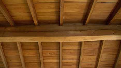 Hinoki-wood-rafters-and-beams-on-the-ceiling-of-a-Japanese-house