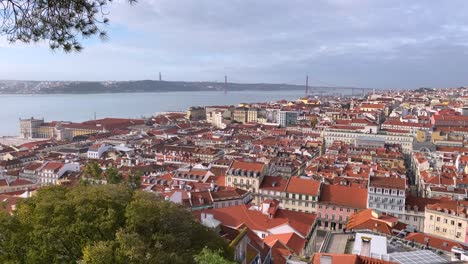 Panorama-Der-Lissabonischen-Küste-Von-Einem-Der-Umliegenden-Hügel