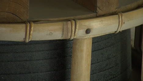 Close-up-of-bamboo-details-on-a-Japanese-cooking-pot